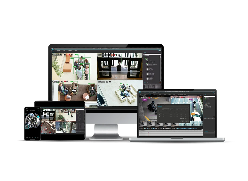 ממשק IDIS Solution Suite על מסכים, מחשב נייד וטלפון